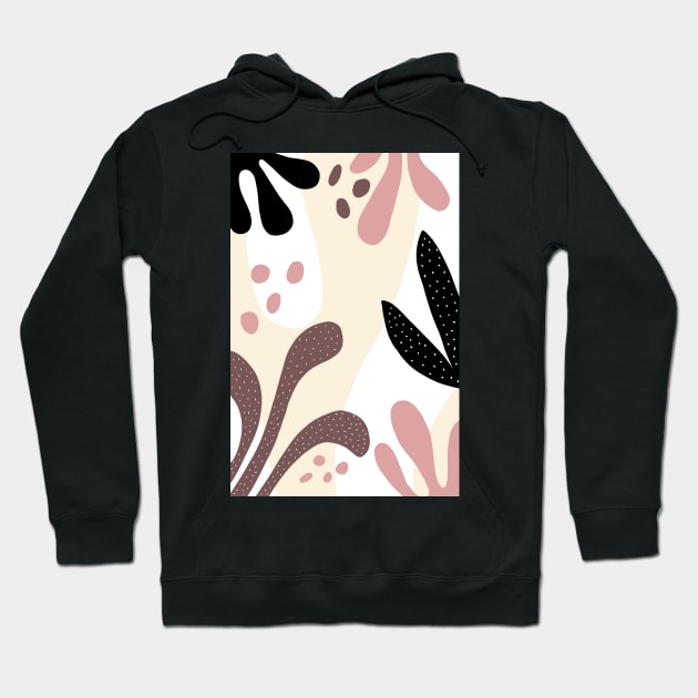 Abstract Organic Shapes and Leaves Mid Century Modern Hoodie by tramasdesign